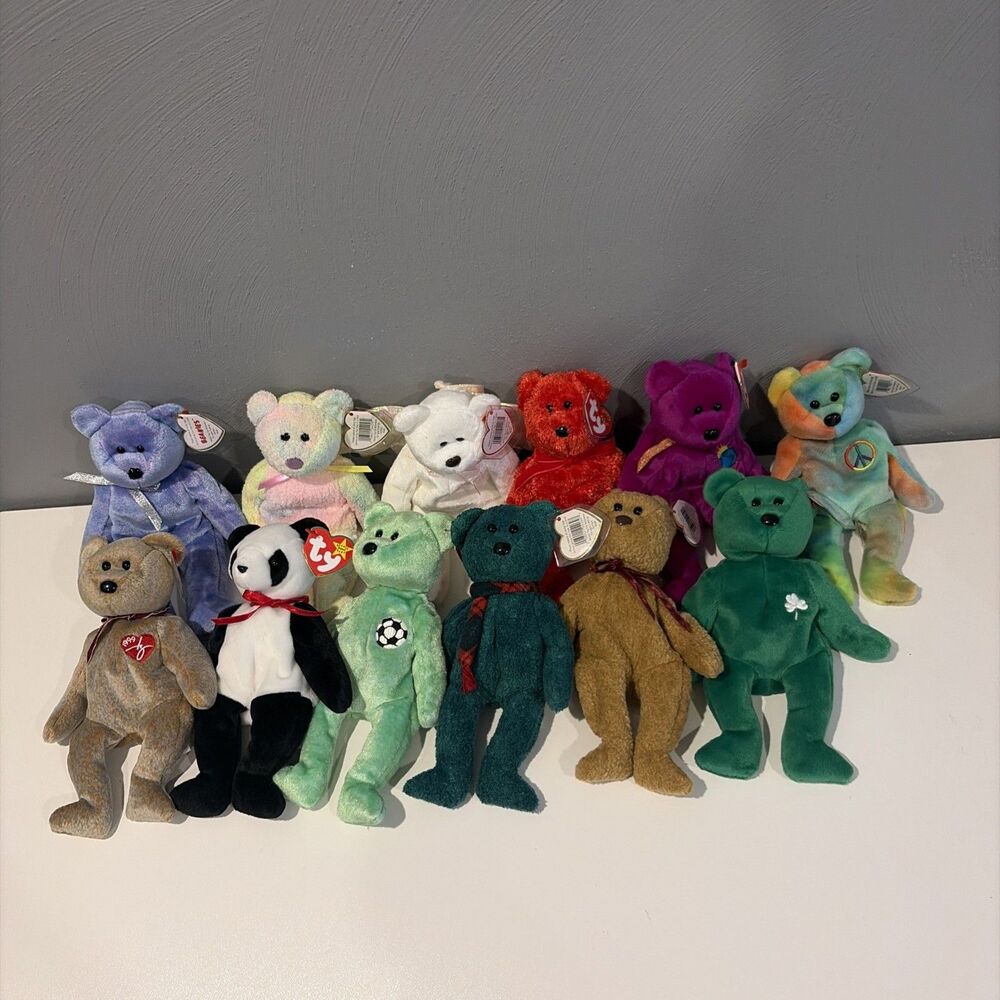 Ty Beanie Baby Bear Lot Of 12
